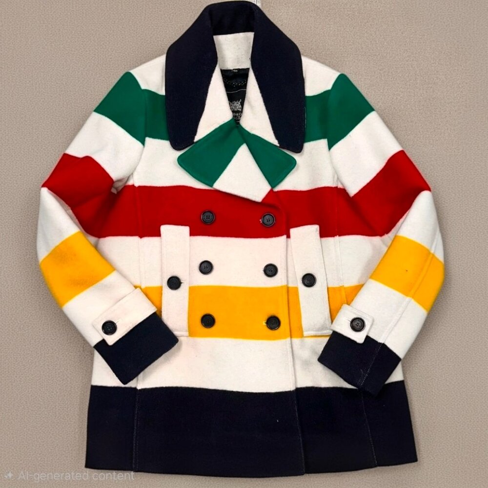 Hudson’s Bay Company x Pendleton Wool Blanket Stripe Peacoat Multicolor Jacket S